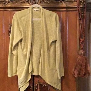 Eileen Fisher Chartreuse Draped Cardigan